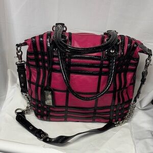 American Glamour Badgley Mishka Pink and Black Designer Women's Bag purse